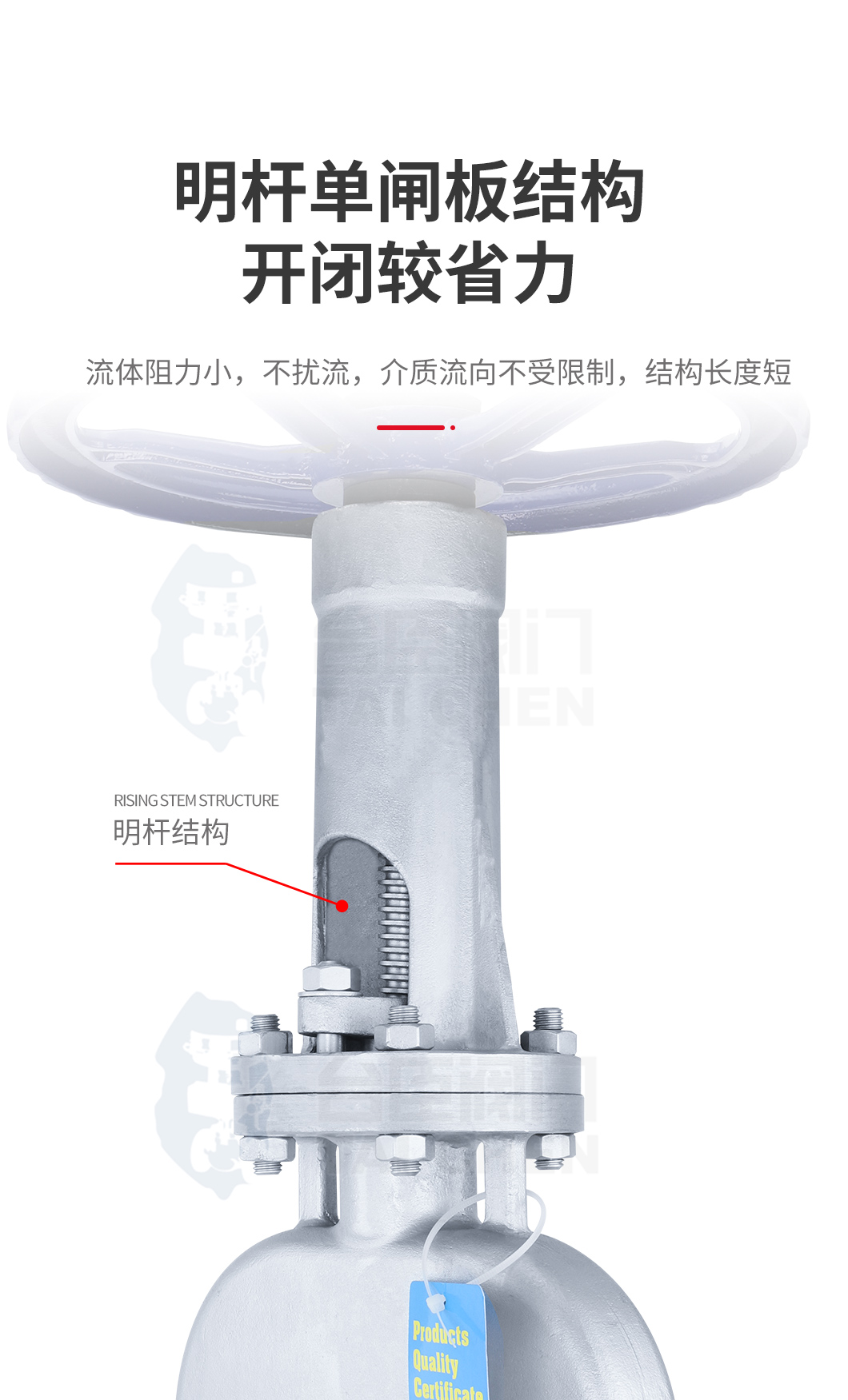 明杆单闸板结构