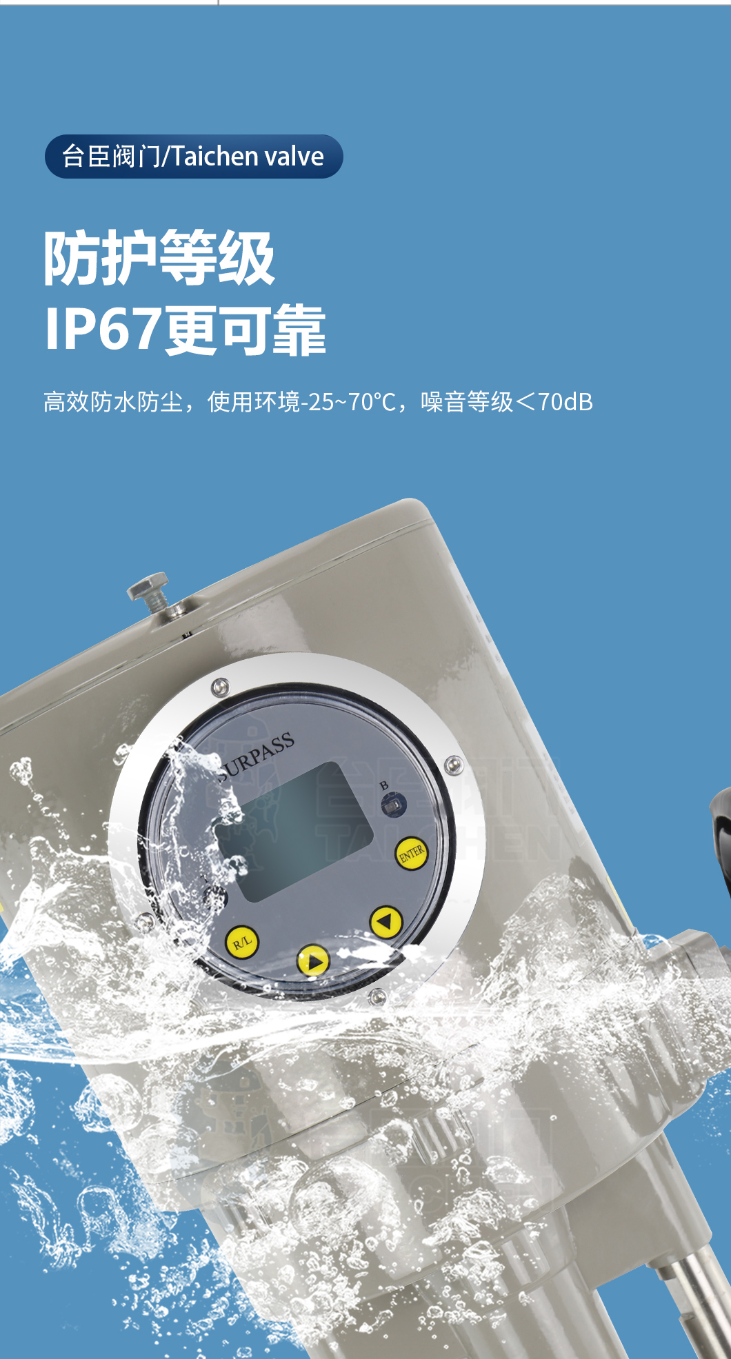 智能型电动执行器防护等级可达到IP67